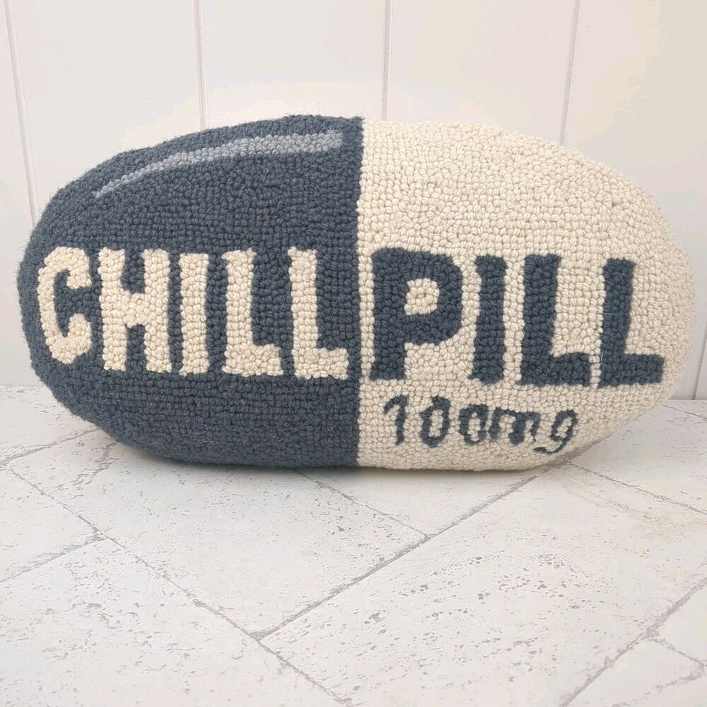 Chill Pill Funny Decorative Throw Pillow Dorm Teen Room Decor Relax Anxiety
